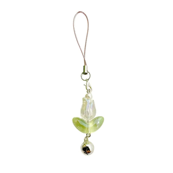 Acrylic Tulip Flower Bell Phone Charm Strap – Bag & Keychain Accessory