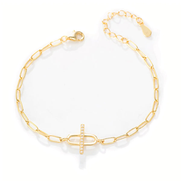 Lee 18K Gold‑Plated CZ Sterling Silver Bracelet