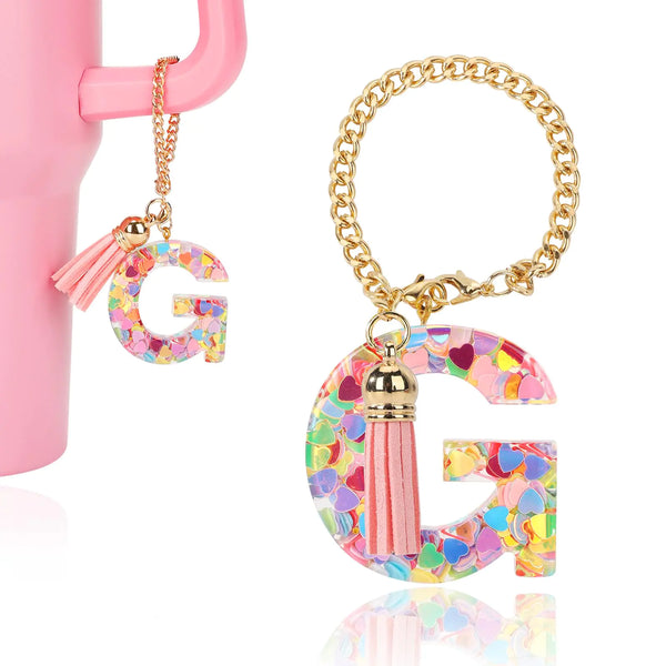 Eoopoon Pink “G” Tassel Letter Charm for 40 oz Stanley Cup