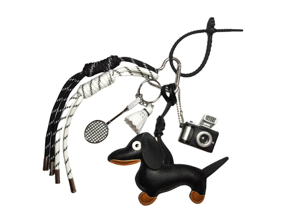 HOHOPEACH Y2K Black Dog Rope Bag Charm – Designer Purse & Backpack Accessory