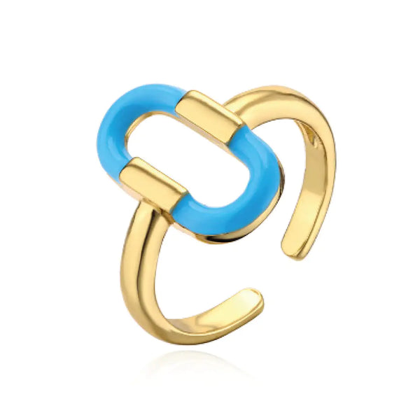 Joelle Adjustable Enamel Link Ring 