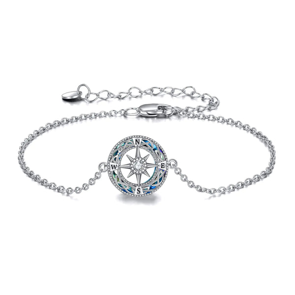 ONEFINITY Sterling Silver Crystal Celtic Compass Bracelet
