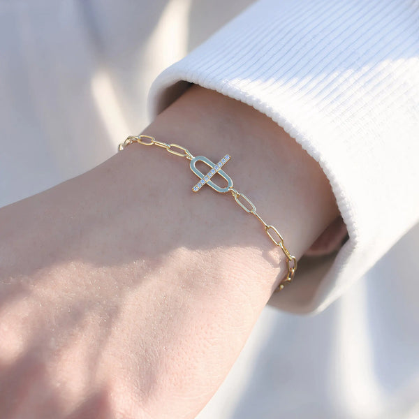 Lee 18K Gold‑Plated CZ Sterling Silver Bracelet