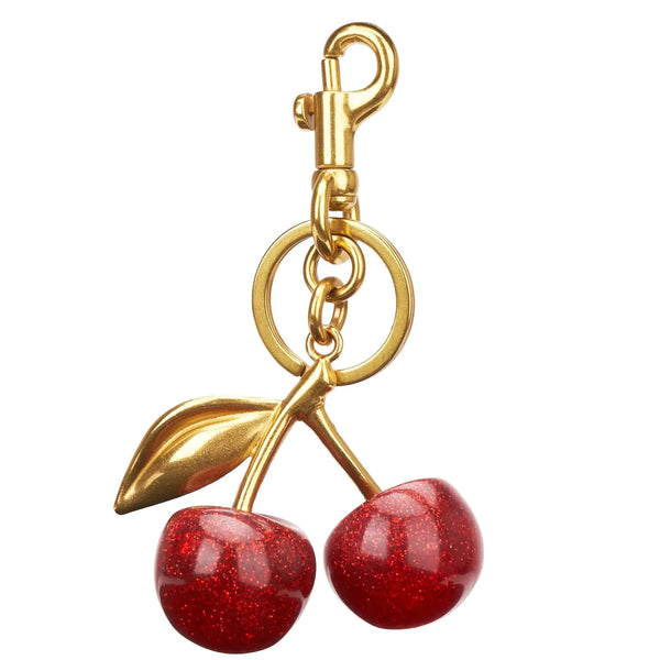 18K Gold‑Plated Cherry Bag Charm – Luxe Purse & Keychain Accessory